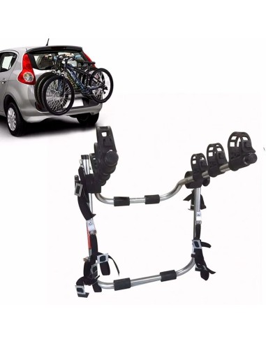 Soporte para maletero de 3 bicicletas con correa fija, soporte para  bicicleta, compatible con la mayoría de sedanes, hatchbacks, minivans y SUV