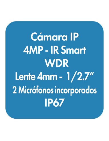 Cámara IP 4.0 megapixeles tipo bala.