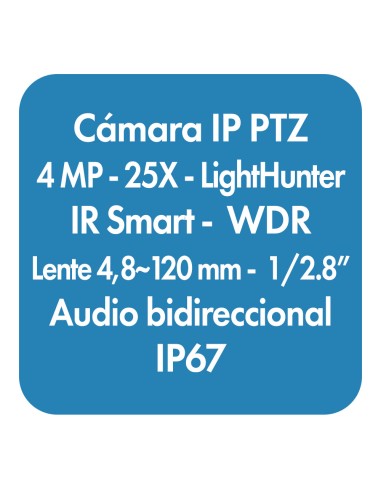 Cámara IP PTZ Domo Smart IR...