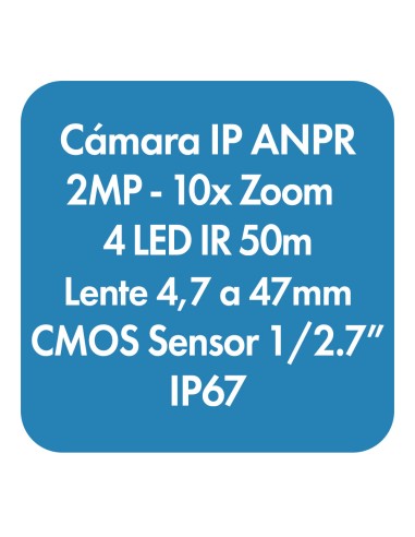 Cámara IP Bala fija ANPR con...