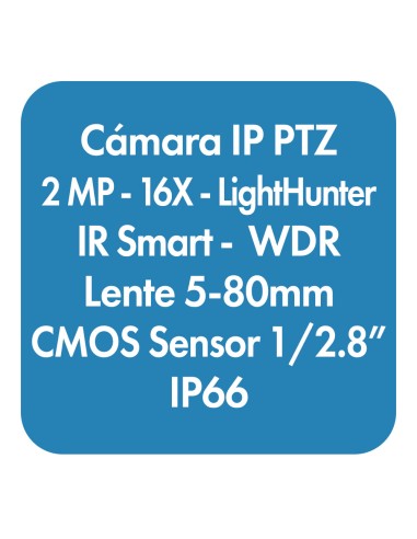 Cámara IP PTZ Domo Smart IR...