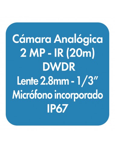 Cámara Analógica Bala fija IR HD de 2...