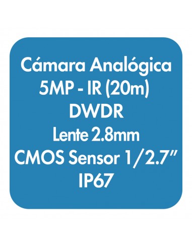 Cámara Analógica Bala fija IR HD de 5...