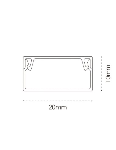 PVC Cable Canal 20x10x2000mm - 0.70mm...