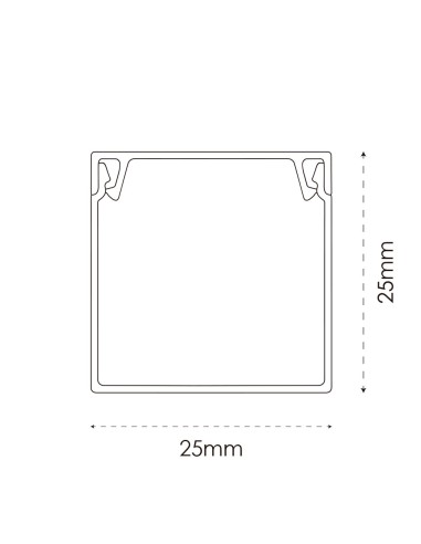 PVC Cable Canal 25x25x2000mm - 0.75mm...