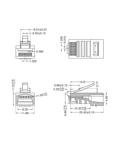 Conector RJ45 CAT5E EZ (RJ45-CAT5E-EZ)